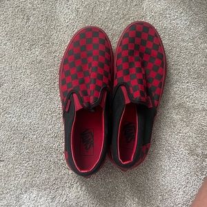 Checkered red and black vans size 9.5 never worn